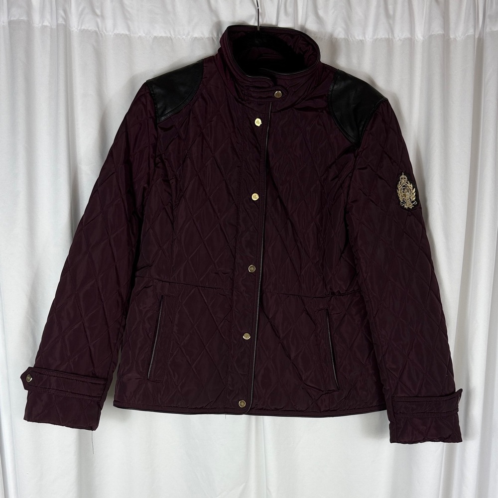Ralph Lauren Dark Purple Quilted Jacket with Black Details LP
